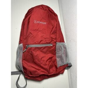 Zomake Joy Of Life Red Fold Up Packable Lightweight Backpack
